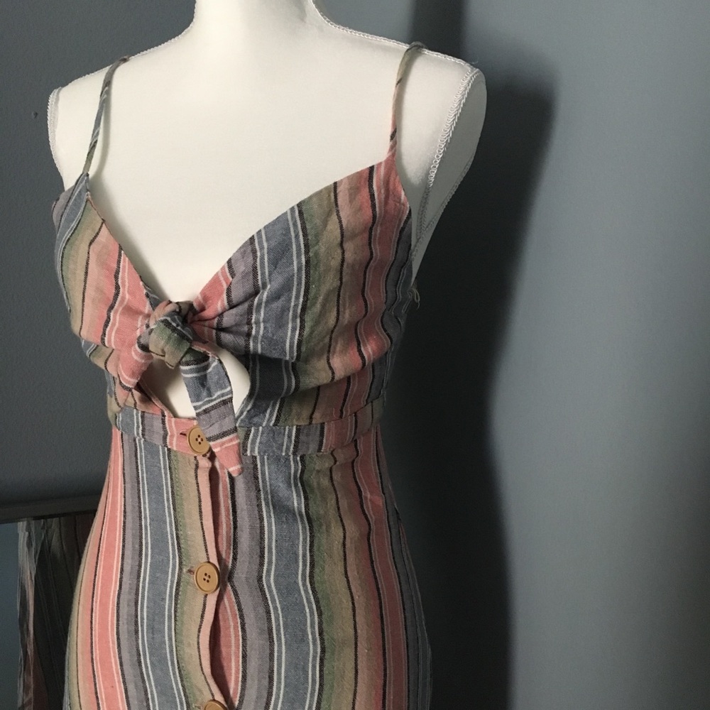 Nwt Indigo Rein striped linen blend dress. XS S